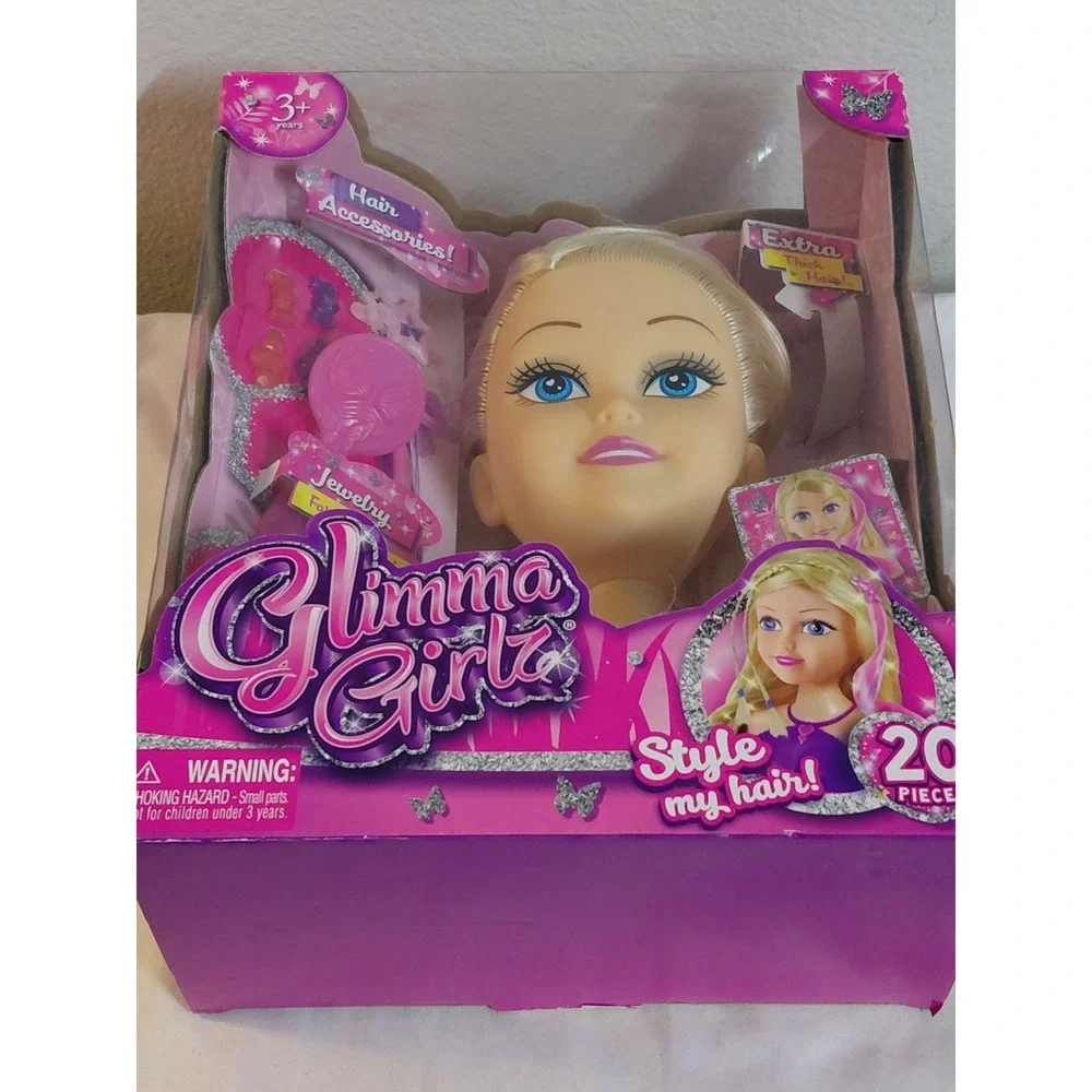 Glimma Girlz Style My Hair Styling Head 20 Piece Hair Accessories ZURU New